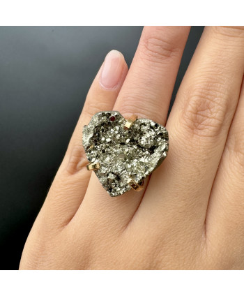 Anillo Pirita Druzy Wire