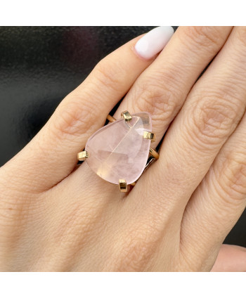 Anillo Cuarzo Rosa Drop