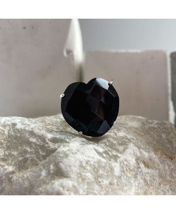 Anillo Obsidiana corazón